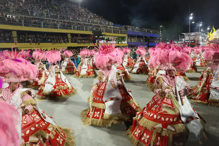 Rio de Janeiro (RJ), 03/03/2025 – Estação Primeira de Mangueira desfila no primeiro dia de carnaval do grupo Especial na Marquês de Sapucaí, na região central do Rio de Janeiro. Foto: Tomaz Silva/Agência Brasil - Tomaz Silva/Agência Brasil