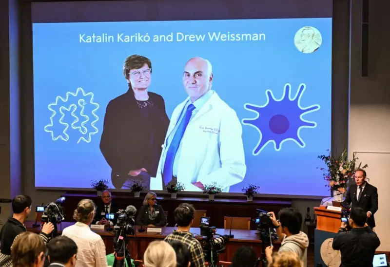 Os cientistas Katalin Karikó e Drew Weissman receberam o Prêmio Nobel de Medicina em 2023 por suas contribuições para o desenvolvimento de vacinas durante a pandemia