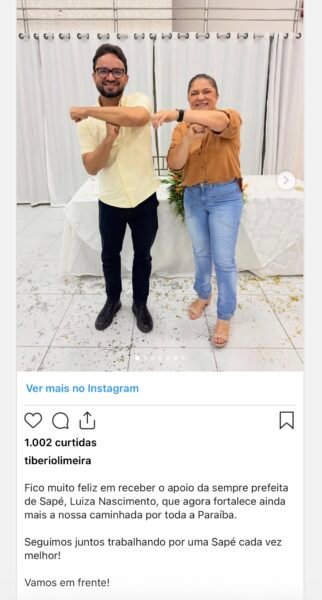 Tibério e Luiza ex-prefeita de Sapé-PB
